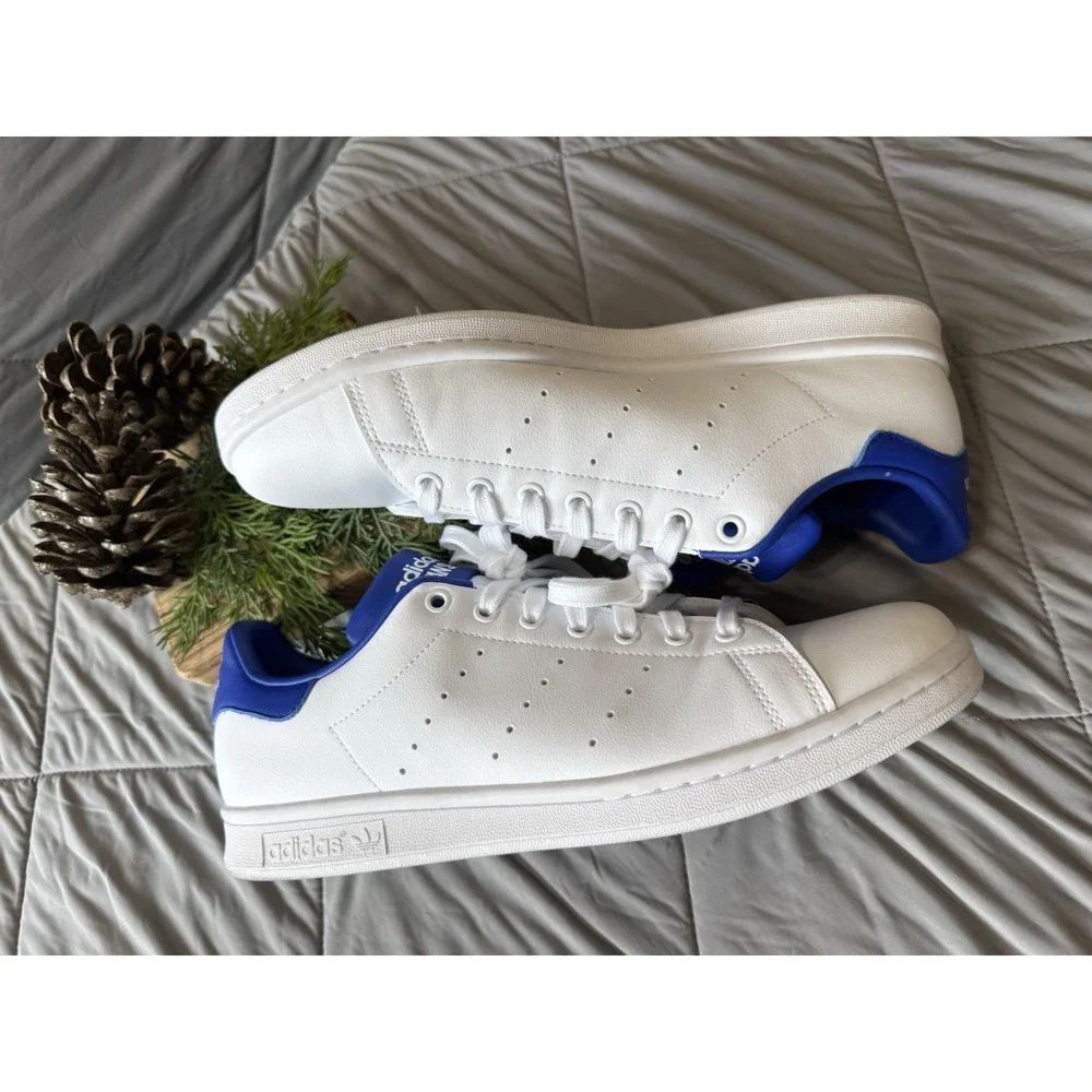 adidas Stan Smith White Blue Sneakers Men's Size 10 Leather Low Top Shoes